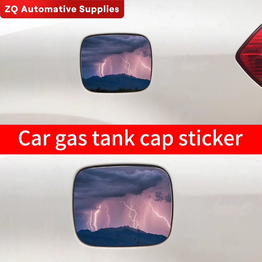 Funny Lightning Car Stickers Car Fuel Tank Cap Sticker Decoration Trim Cover Waterproof Sunscreen Vinyl Decal Accessories