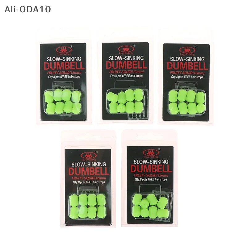 

5 Boxes Fishing Bait 12mm Carp Slow Sinking Dumbbells Bait Fruity Squid Flavour Fake Food Tackle Floating Artificial Bait