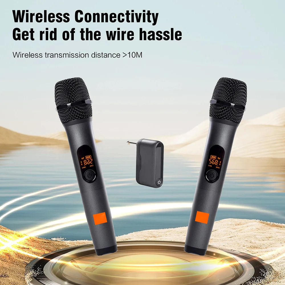 Wireless Microphone JBL 2 Channel UHF Wireless Cordless Handheld Microphone Karaoke Mic System For Church Party Speaker