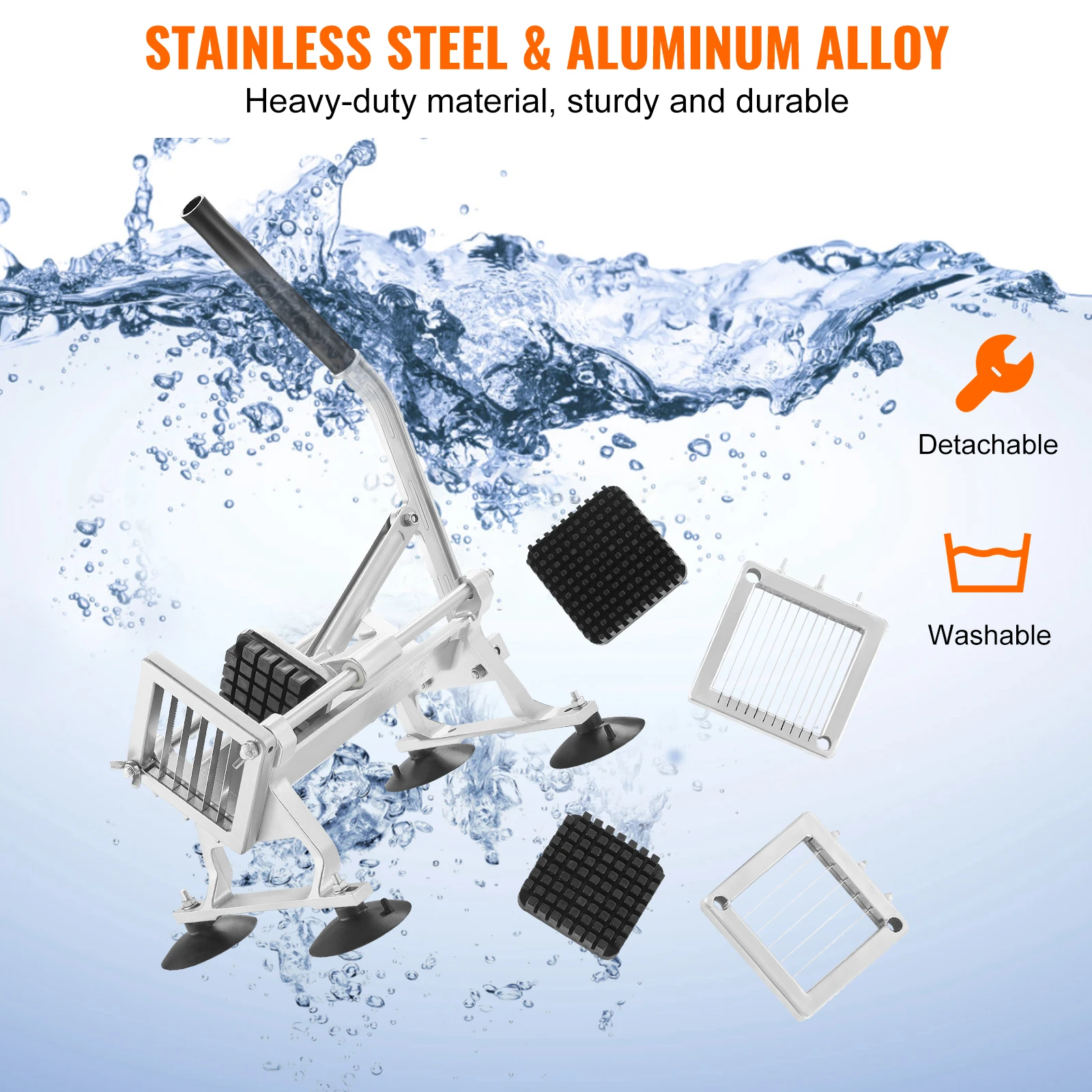 VEVOR Commercial Vegetable Slicer 1/4"+3/8"+1/2" Fruit Slicer Stainless Steel and Aluminum Alloy Vegetable Cutter Slicer Machine