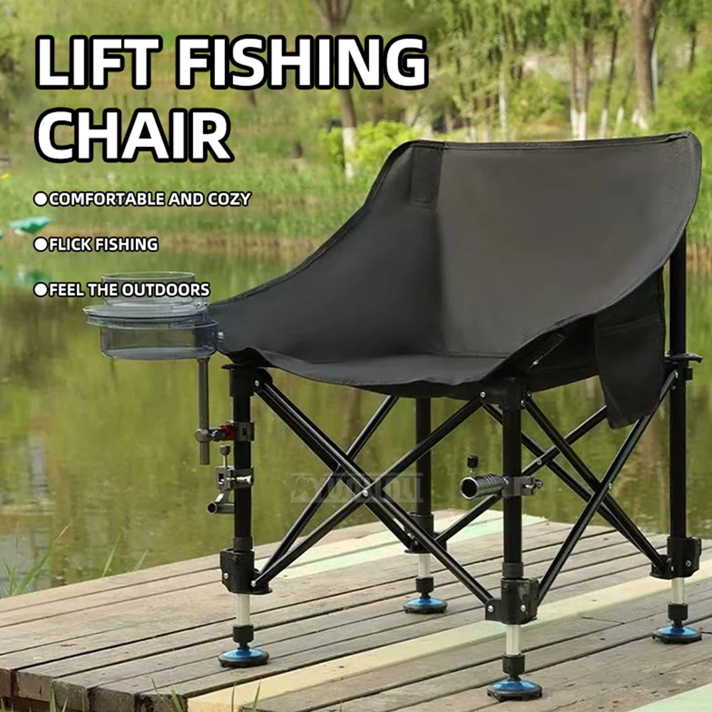 

Adjustable Height Folding Fishing Chair – Outdoor Portable Chair for Camping, Picnic, Sketching / Drawing