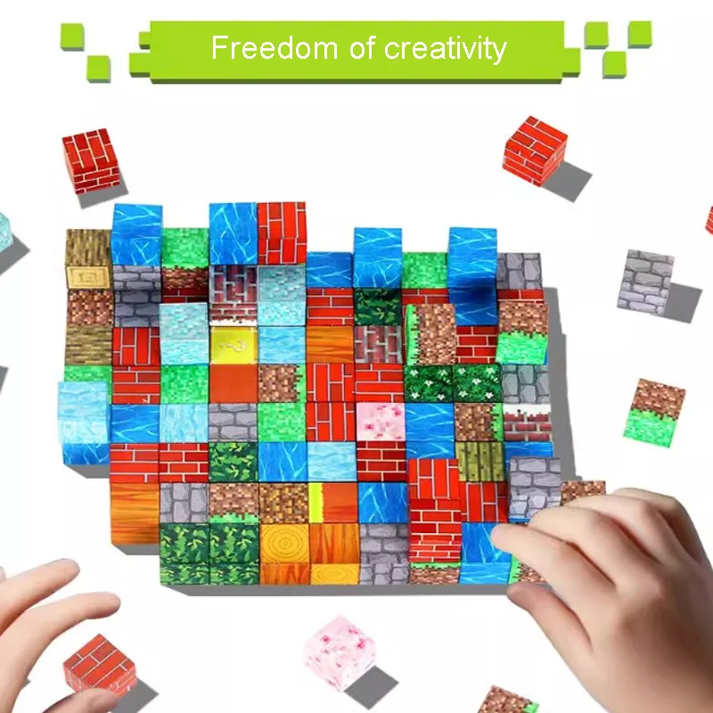 2CM Magnetic Blocks Build Mine Magnet World Set Magnet Cubes Construction Toys For Children Kids Birthday Gift Random Color