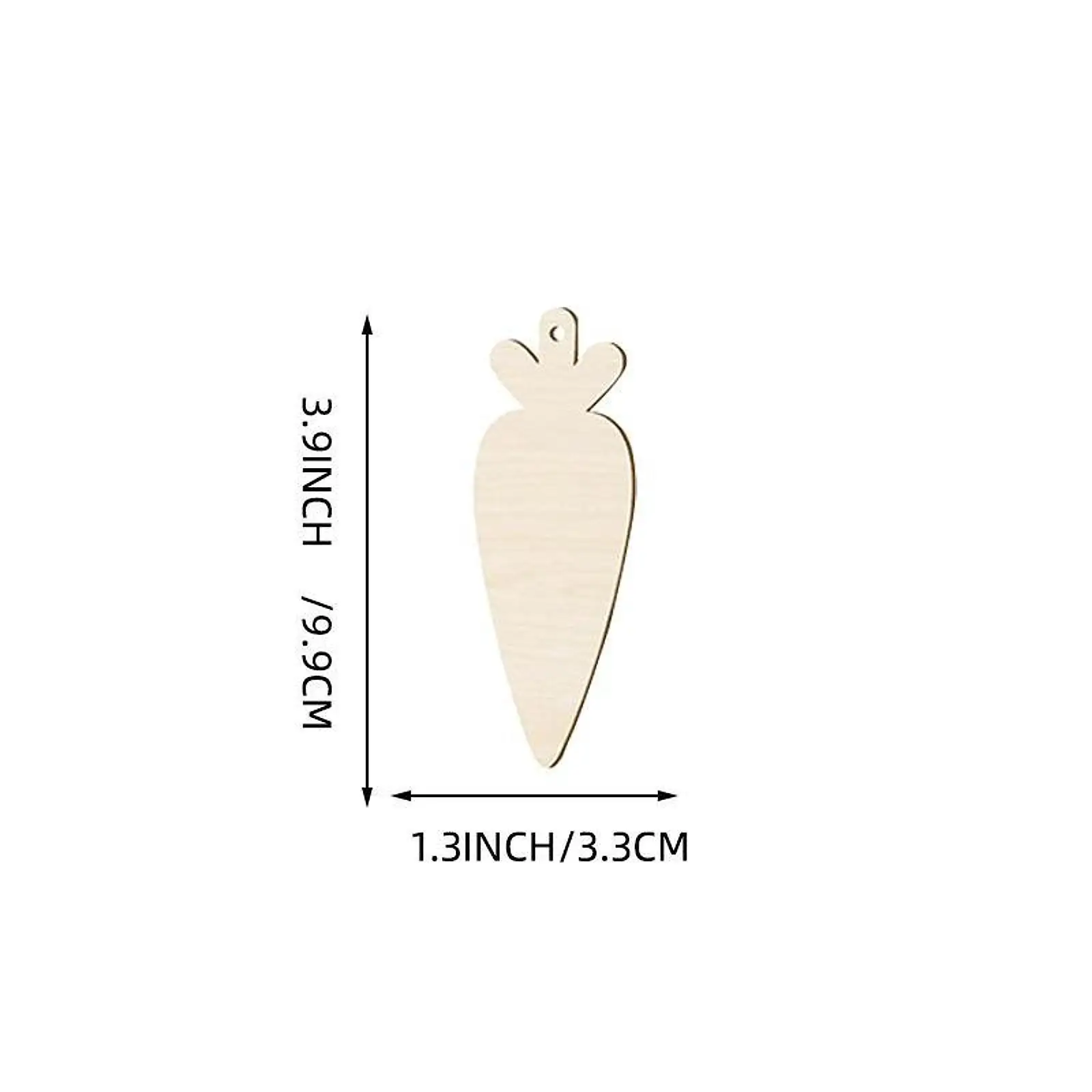 60Pcs Wooden Carrot Shaped Cutouts Blank Wood Chips Stage Props Cute Plaques Party Festivals Crafts Wooden Hanging Ornaments