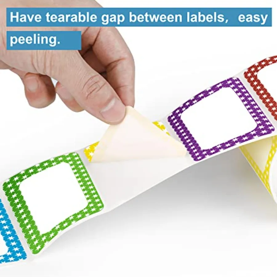 ป้ายชื่อหลากสี ขนาด 3.5x2.25 นิ้ว 200 ชิ้น 5 สี สำหรับสำนักงาน โรงเรียน ห้องเรียน ห้องครัว ตู้เย็น