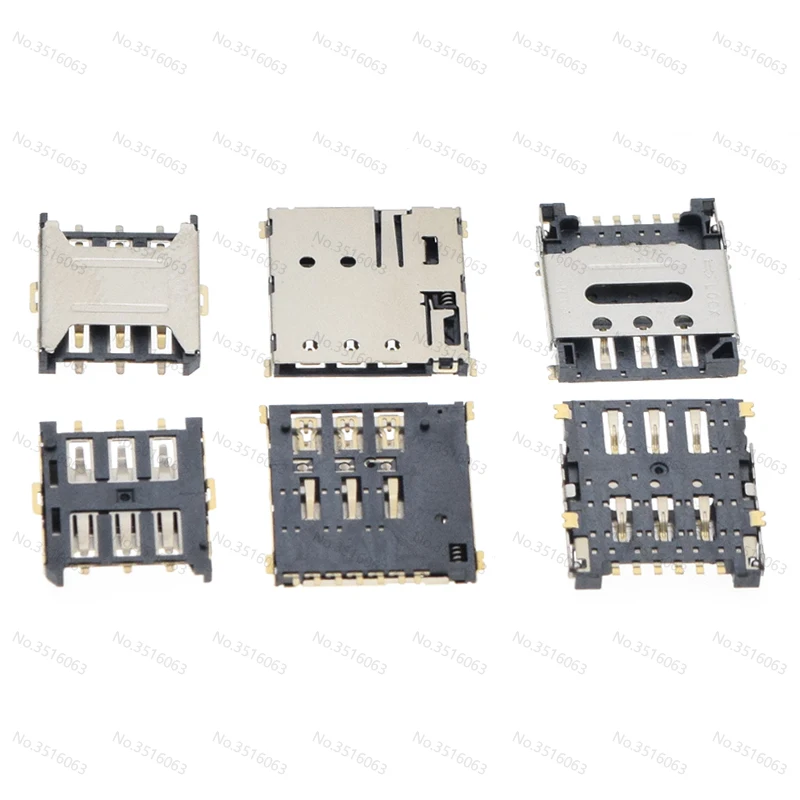 2/5/10Pcs Mini/Micro/Nano SD/Sim Card Holder 6/7/8/9/10Pin Sim Slot Socket Connector Push/Self-Elastic/Pop-Up/Clamshell/Pull-Out