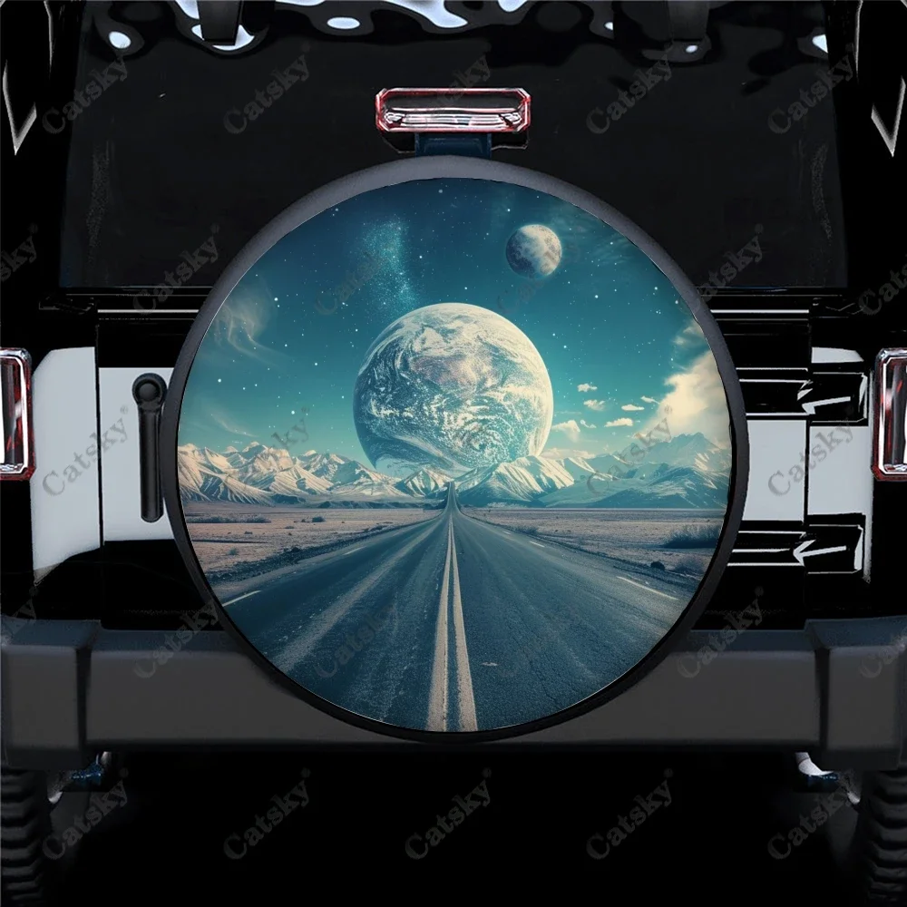 Sense of Adventure Design Polyester Universal Spare Wheel Tire Cover Custom Tire-Covers for Trailer RV SUV Truck Camper