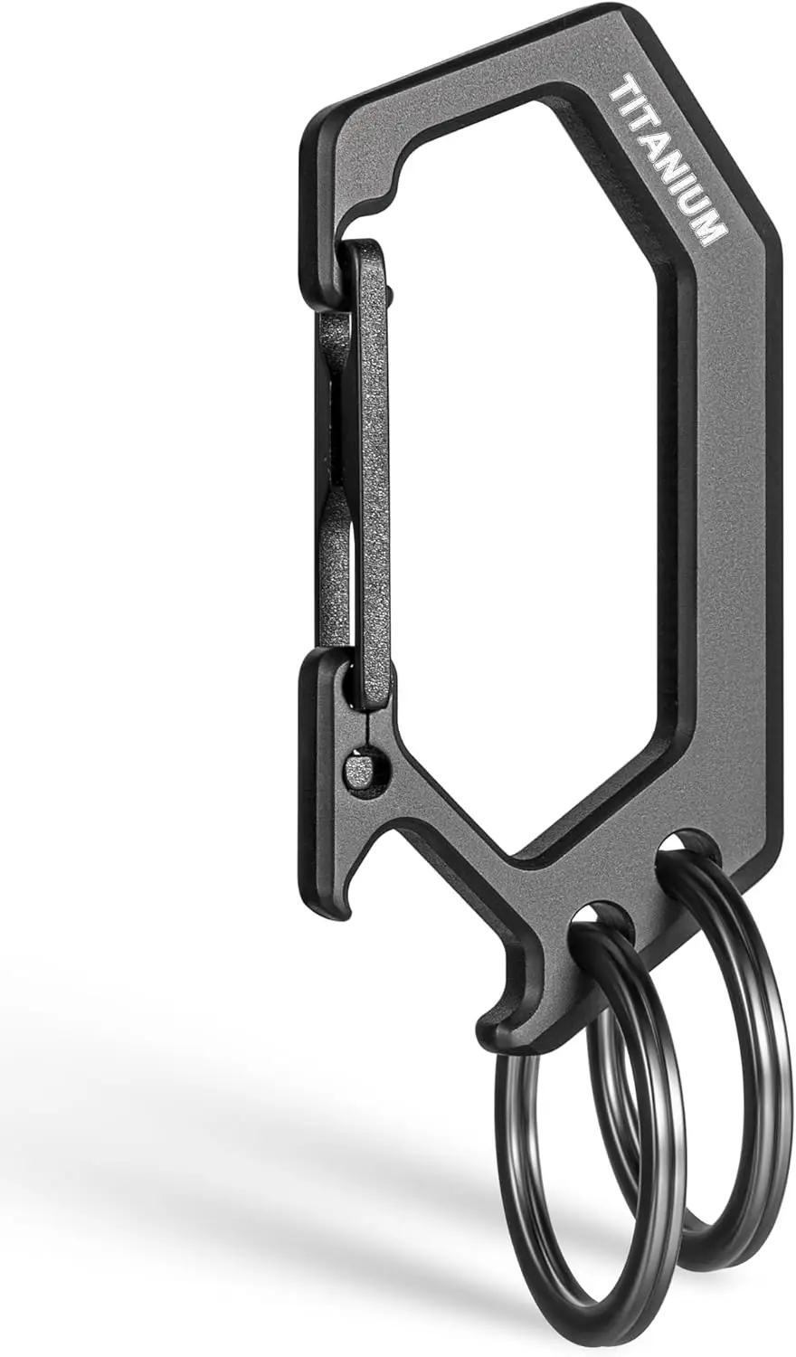 

Titanium Carabiner Keychain Clip, Heavy Duty Key Ring Holder,Bottle Opener Car Key Chains for Men Women