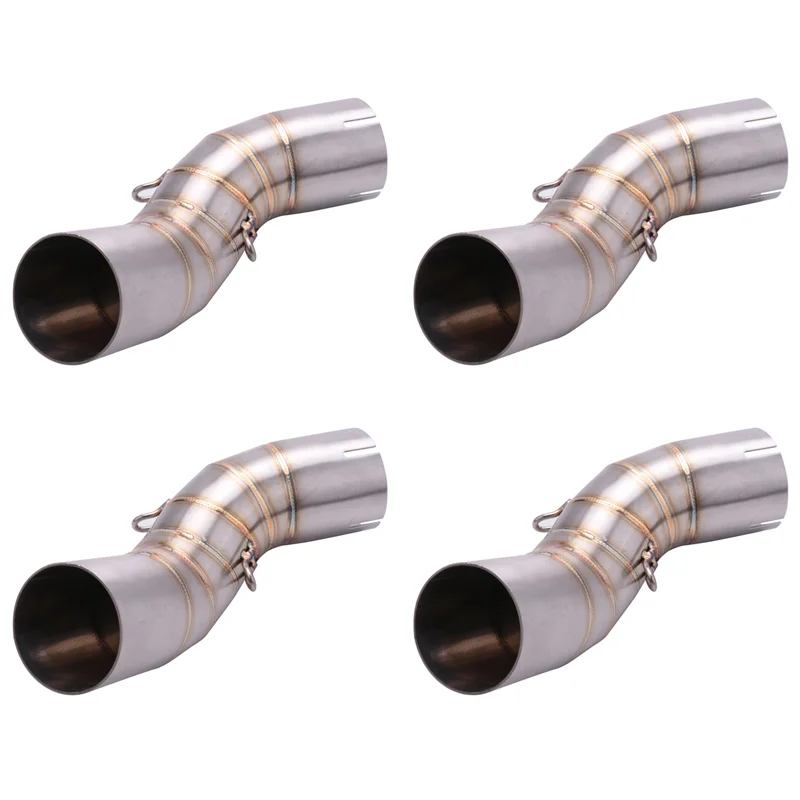 4X Motorbike Middle Exhaust Middle Mid Link Pipe Connector For Kawasaki Z900 2017-2018 Without Exhaust Muffler