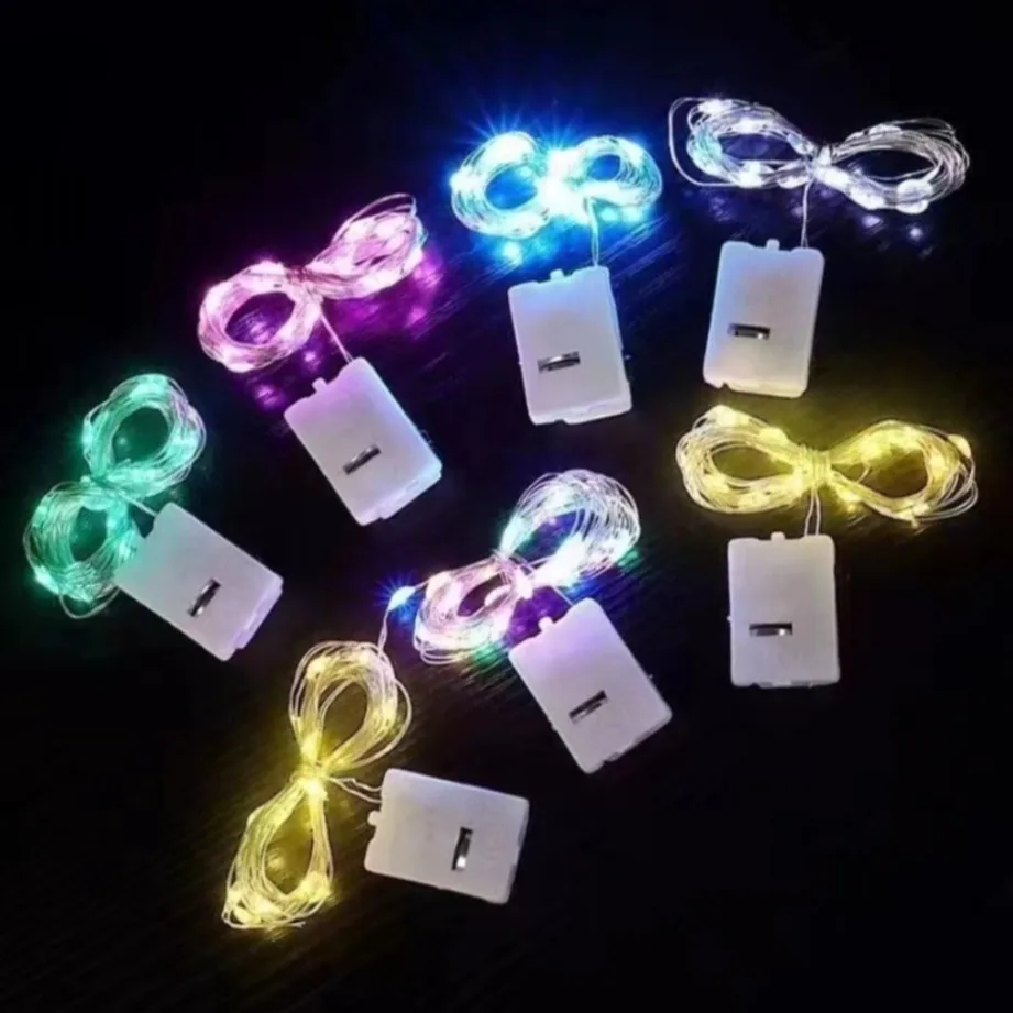 20 PCS With battery LED String Lights Silver Wire Garland Light Waterproof Fairy Lights Party Decoration For Christmas Wedding