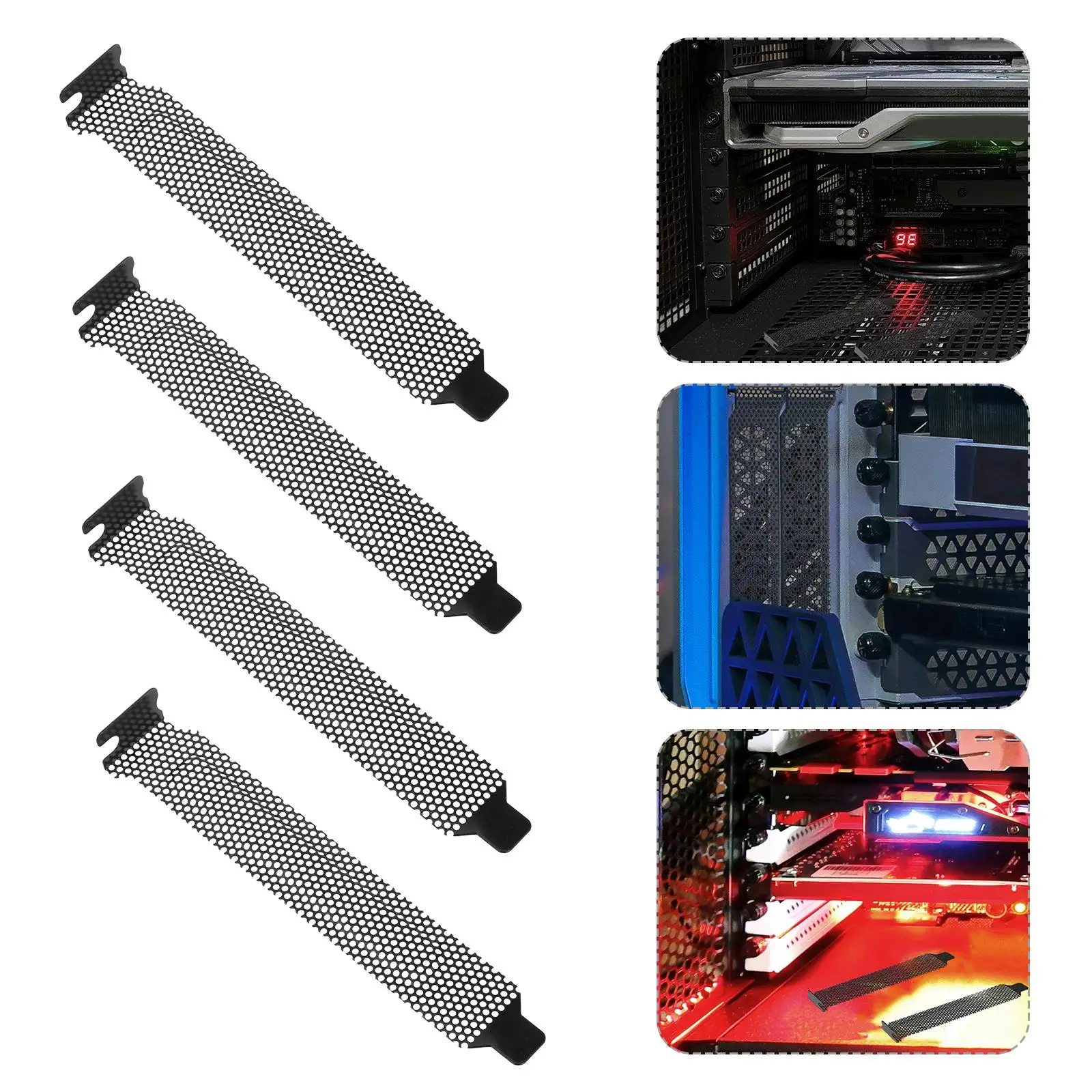 8 шт. крышка слота PCI, твердая стальная заглушка, щит, расширение, вентилируемый фильтр, защита от пыли, винты корпуса компьютера, черный
