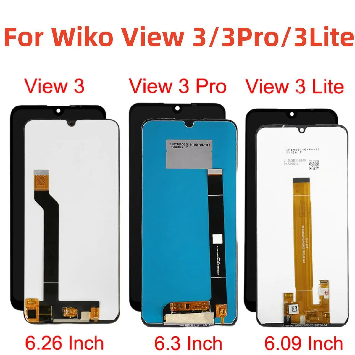 

For Wiko View 3 W-P311 LCD View 3 Lite W-V800 LCD Display Touch Screen Digitizer Assembly For Wiko View 3 Pro W-P611 LCD