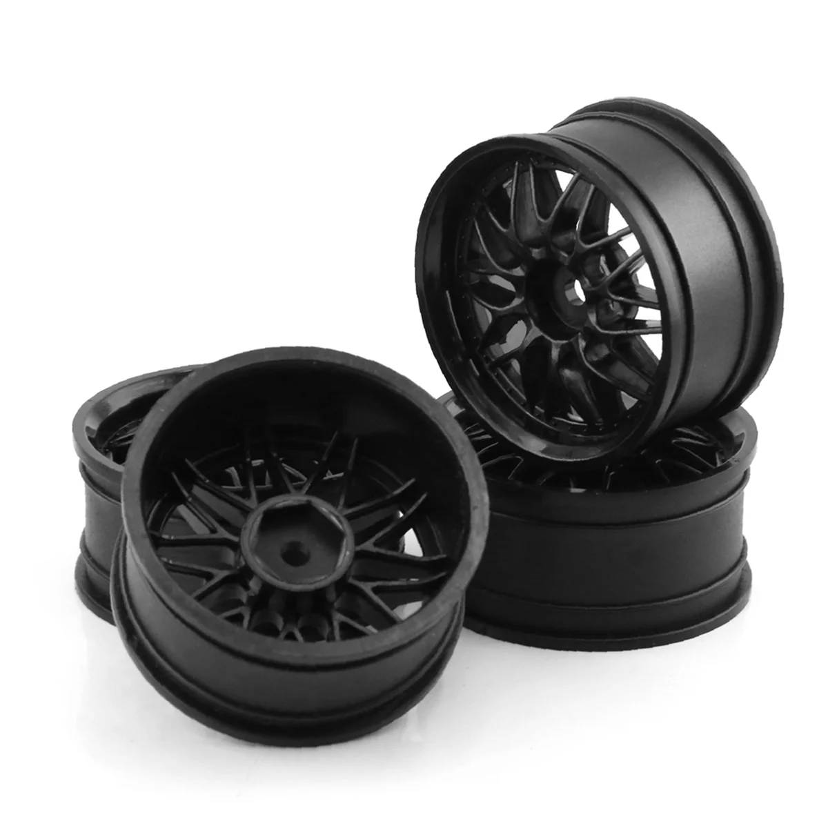 4PCS 1.9Inch Plastic 52MM Wheel Hub Rim for RC Car 1/10 On-Road Drift RedCat ,Black