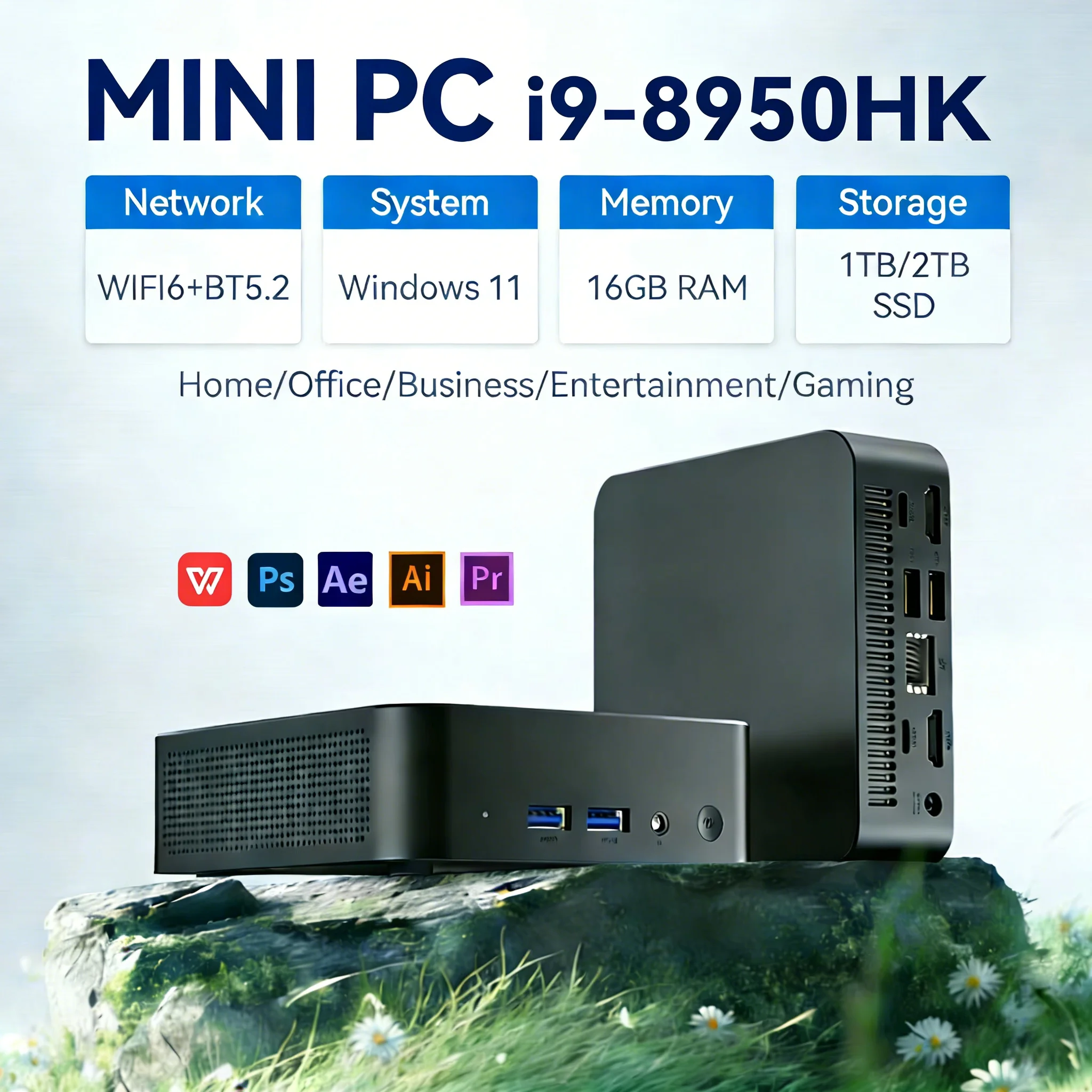 

Мощный мини-ПК 2026 на Intel i9 8950HK с Windows 11, 16 ГБ DDR4, 512 ГБ/1 ТБ SSD, WiFi6, BT5.2, 4K HD – компактный мини-компьютер для игр и офиса