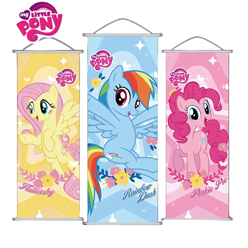 MINISO 25*70cm My Little Pony Hanging Poster The Second Yuan Comic Con Poster Children's Room Animation Decorative Painting