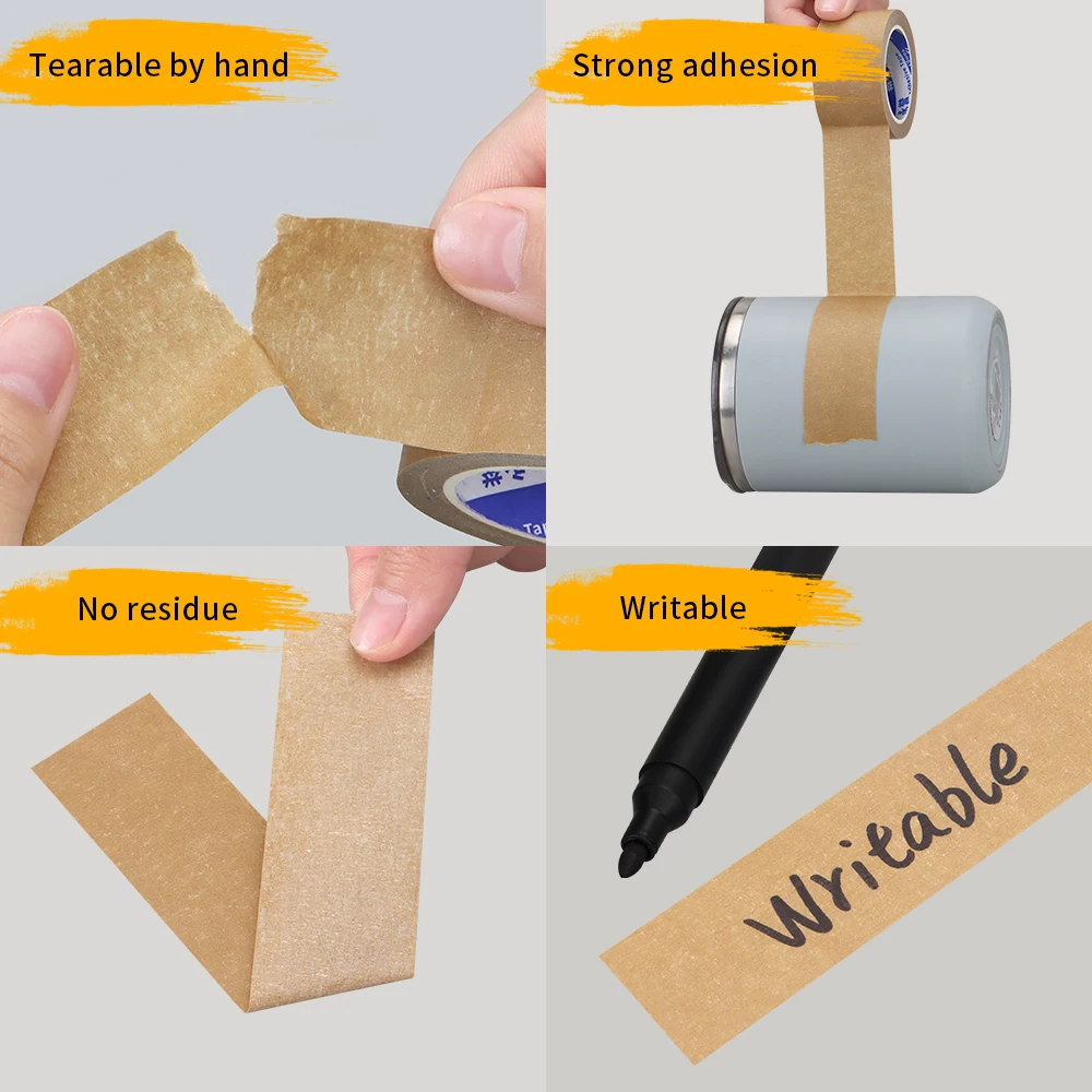 10/20/50m marrom pintores pintor fita adesiva para uso geral parede casa para pintura de parede, diy artista artesanato artes