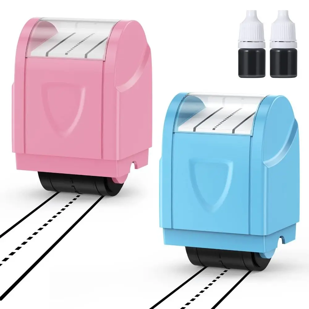 Plastic Dashed Handwriting Lines Stamp Efficient Clear Line Rolling Roller Professional Portable Self Inking Stamp Students