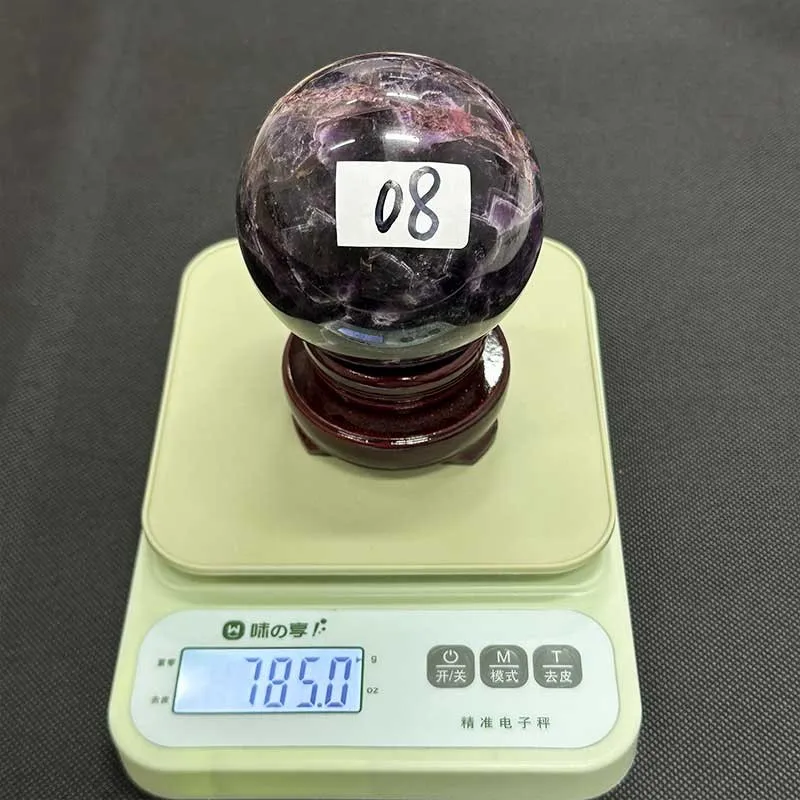 Natural Dream Amethyst Reiki Healing Quartz Sphere Ball Crystal Stone 85mm with Stand