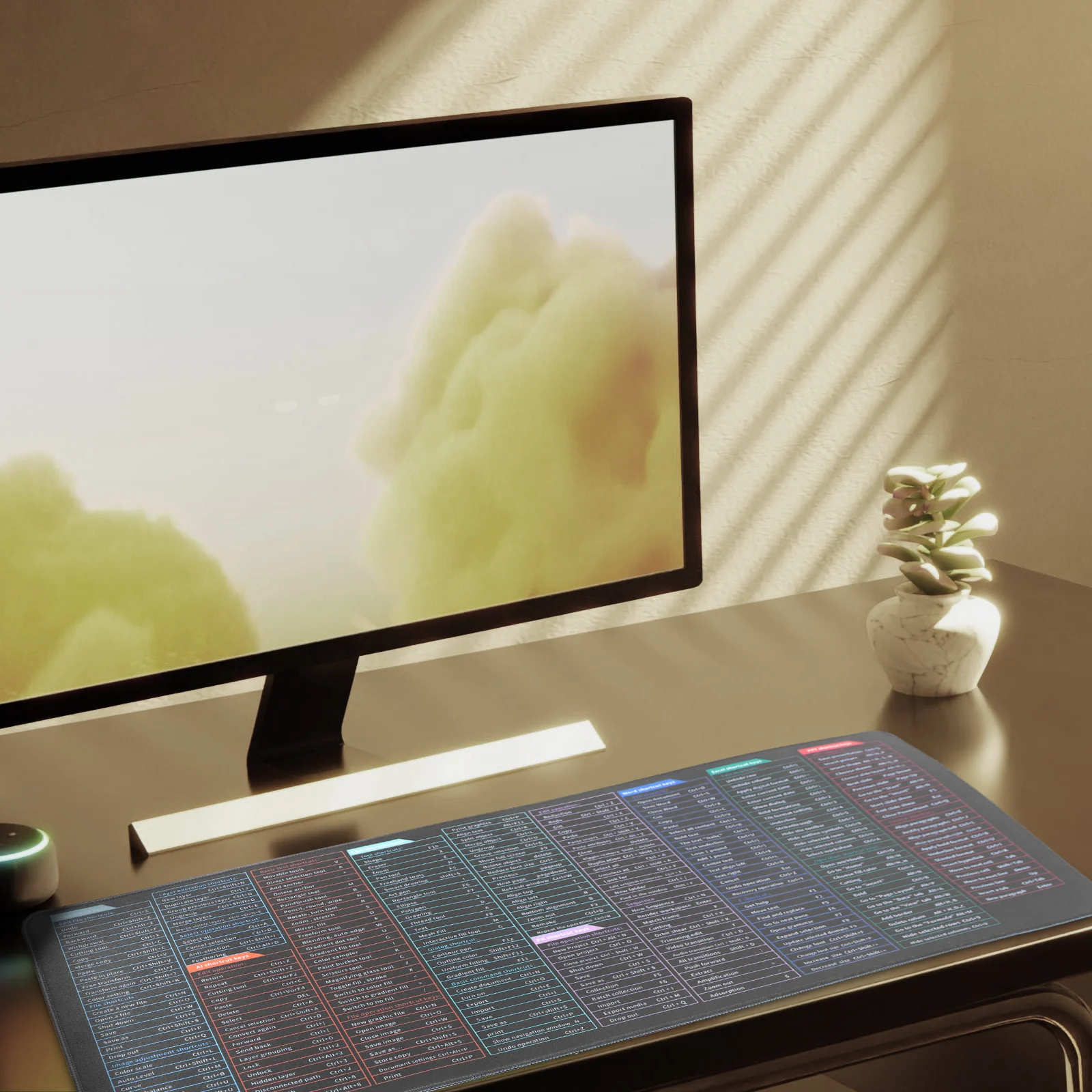 

Thickened Mouse Pad Extended Design Rubber Cloth Material Comfortable Touch Nonslip Back Rollable Storage English Key