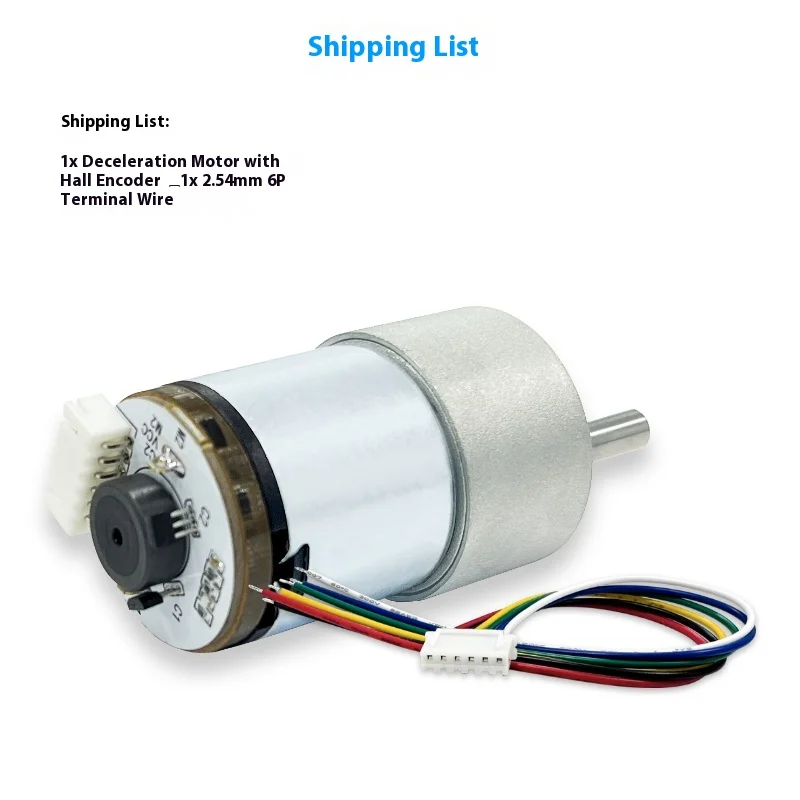 12V 37mm DCブラシ付き高トルクモーター、ホール効果エンコーダー、高精度速度測定PID制御ROSロボット