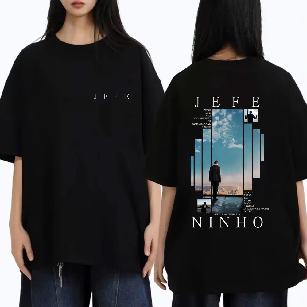 

Rapper Ninho Jefe Graphic T-shirt Male Fashion Oversized Streetwear Men Women Hip Hop Pop Music T Shirts Male Casual Cotton Tops