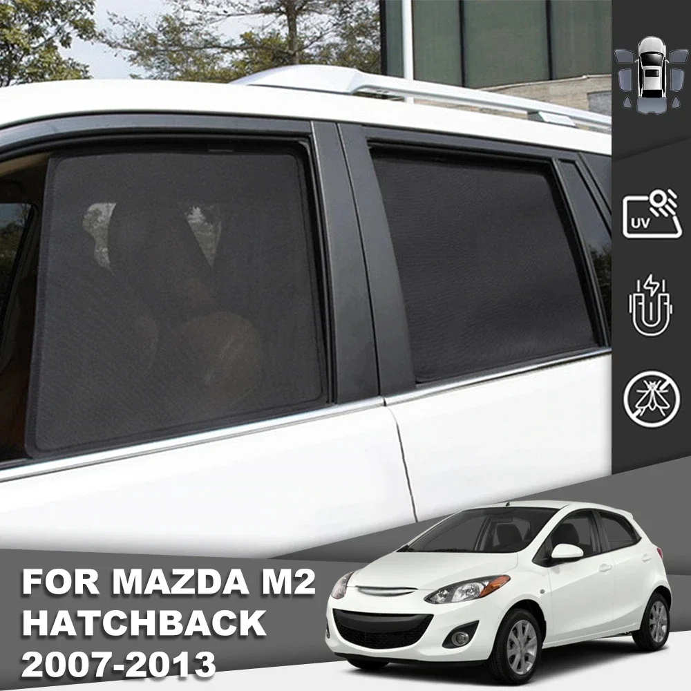 For Mazda 2 Hatchback DE Demio 2007-2014 Magnetic Car Sunshade Front Windshield Curtain Rear Side Baby Window Sun Shade Visor