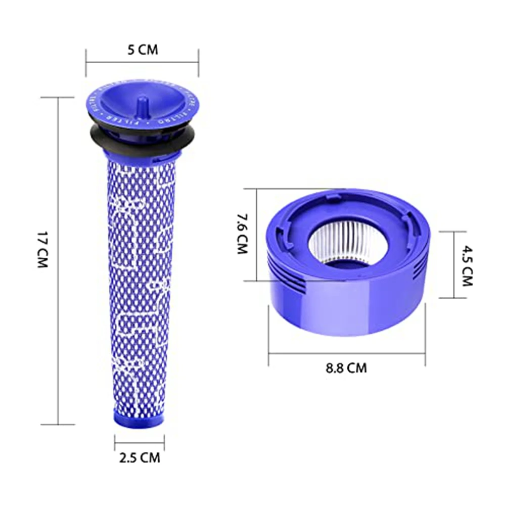 Paquete de 4 filtros de repuesto para aspiradora inalámbrica absoluta Dyson V7, V8 Animal y V8, reemplazos de filtros HEPA