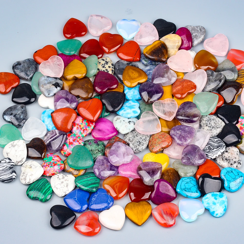 10/20/30/50 pcs Heart Shaped Crystal Gemstone Palm Naturally Polished Love Shaped Stone Spiritual Energy Balance Meditation Gift