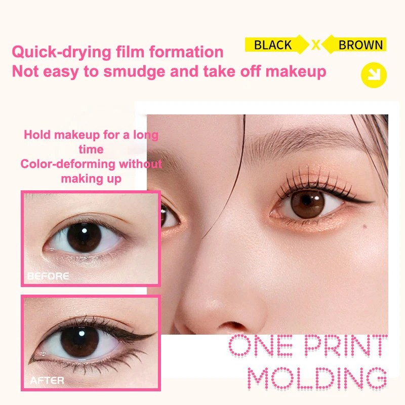 Cosméticos de maquillaje, sello delineador de ojos de doble cabeza, sello delineador de ojos integrado, sello de contorno preciso, lápiz líquido delineador de ojos de larga duración