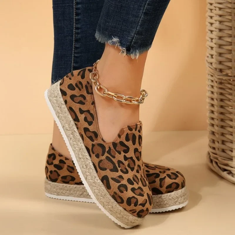 Leopard Women Loafers Shoes Flats Platform Sport Sneakers Casual Walking Running Shoes 2024 Summer Fashion New Female Zapatillas