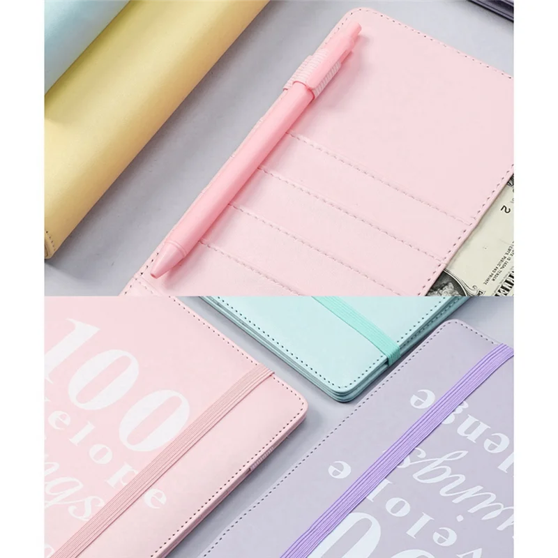 Practical-100 Envelope Money Saving Challenge Binder, Reusable A5 Money Budget Binder Challenges Book