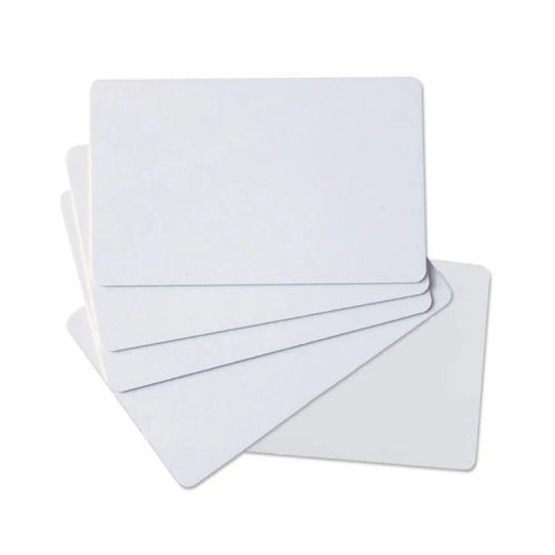 100pcs White Plain PVC ID Cards Factory Credit Card Size Hot Stamping Surface Finish Blank Plastic PVC Cards for School and Offi