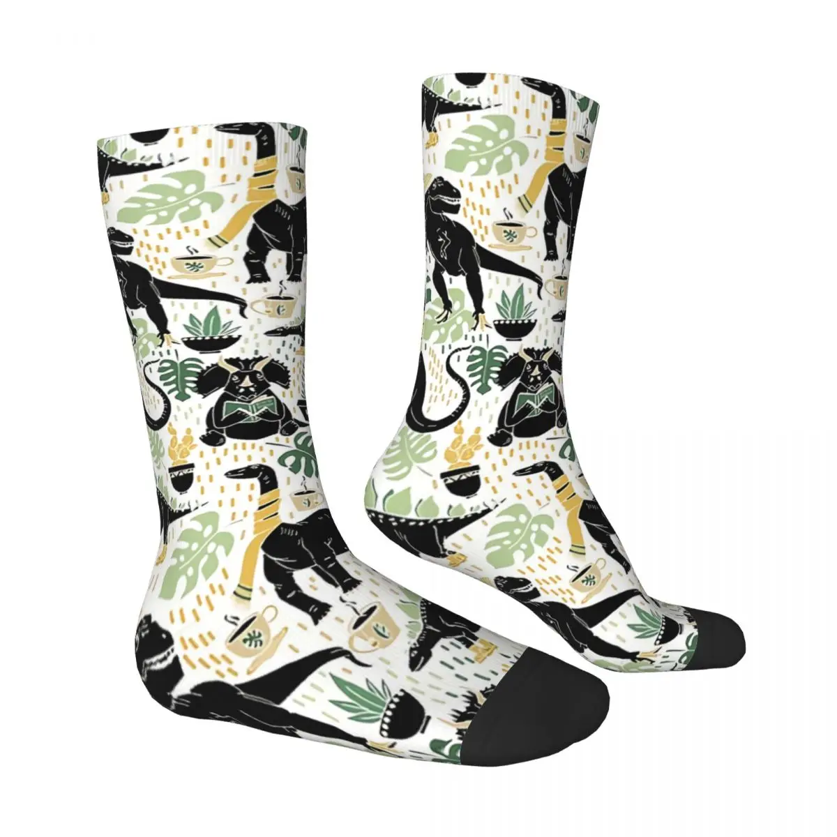 Happy Men's Socks Hipster Dinos Vintage Harajuku Dinosaurs Hip Hop Seamless Crew Crazy Sock Gift Pattern Printed