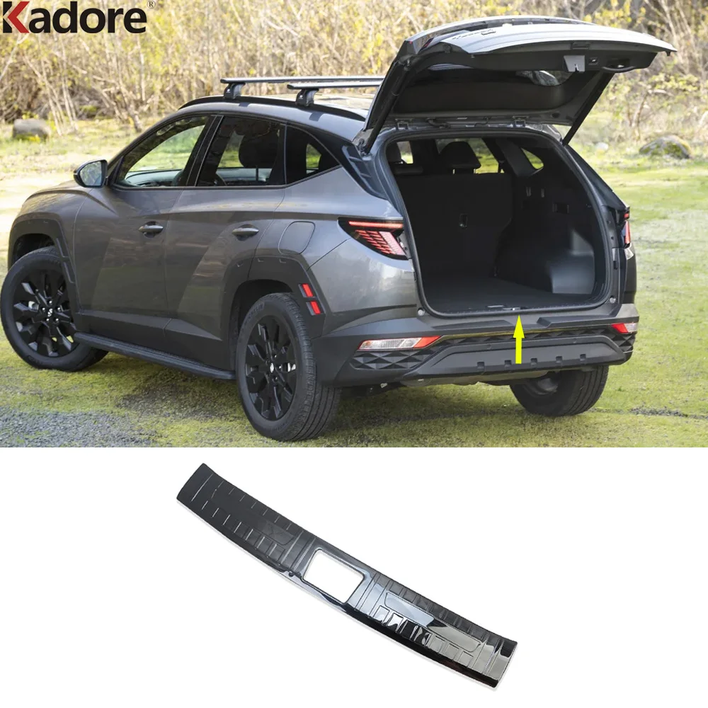 

For Hyundai Tucson NX4 2021 2022 2023 2024 Steel Car Rear Trunk Bumper Cover Trim Tailgate Door Sill Plate Guard Accessories