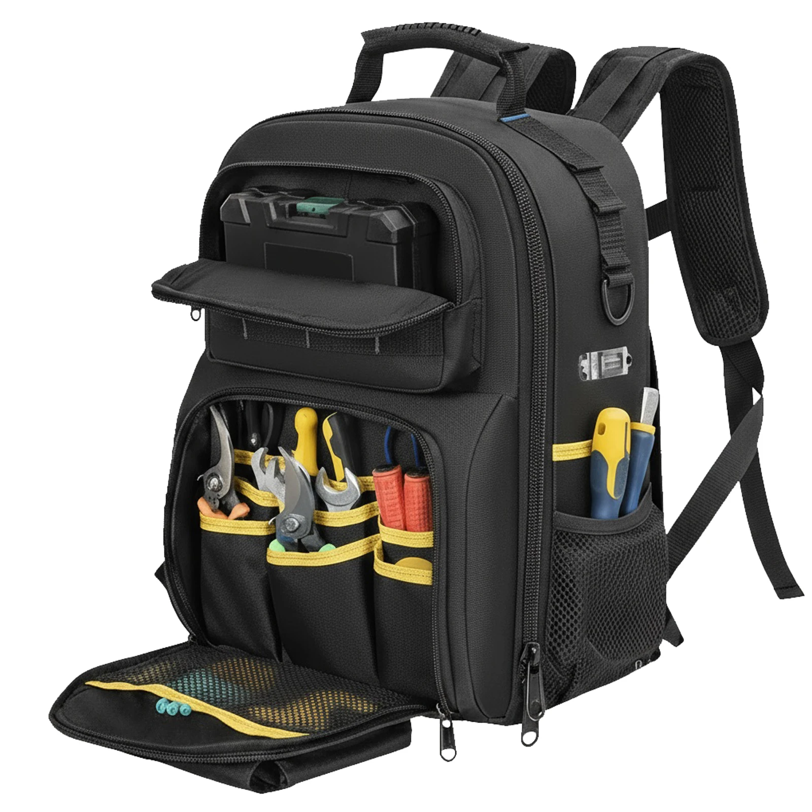 

Прочный рюкзак электрика с несколькими отделениями для хранения (желтый)