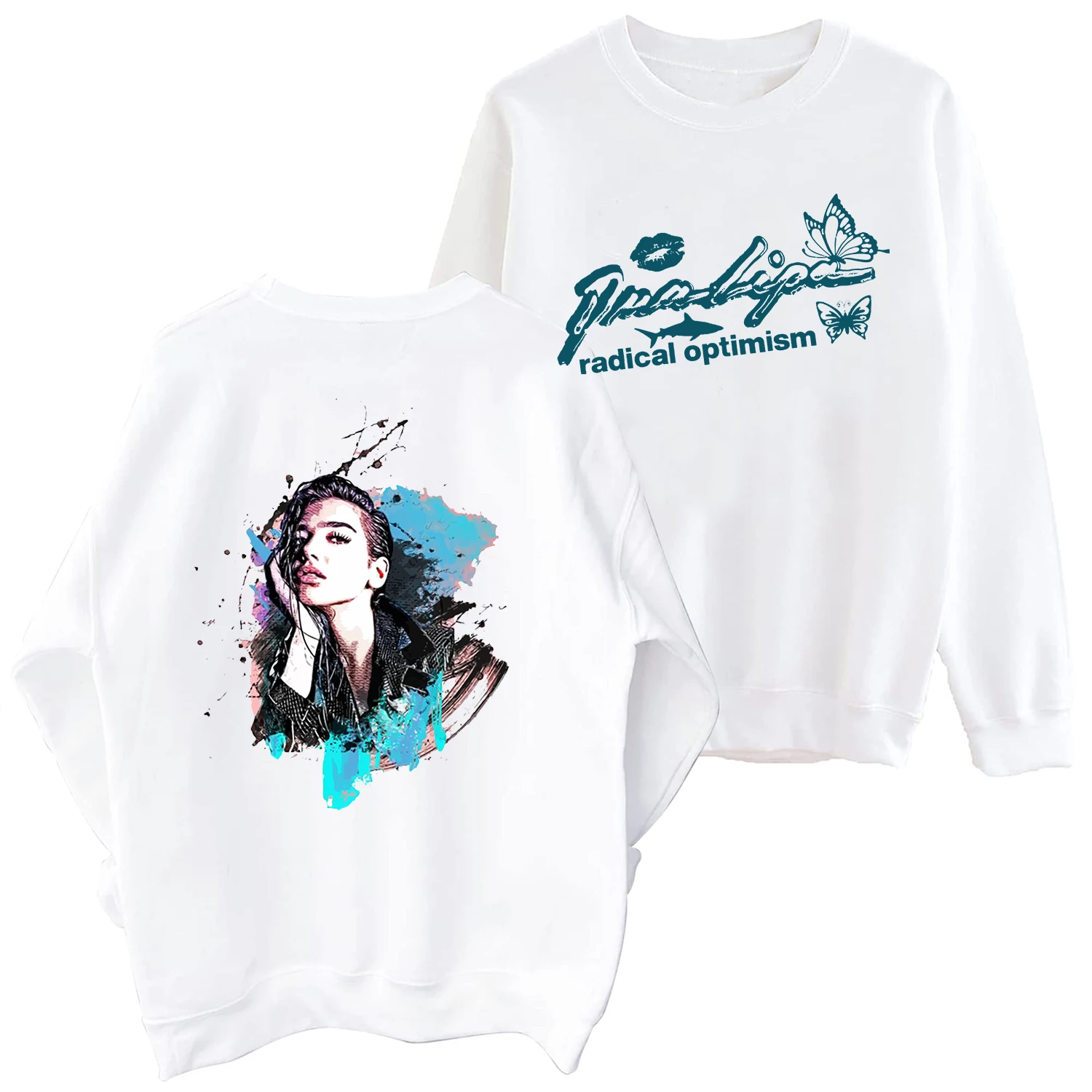 Dua-Lipa 2024 New Album Sweatshirt Harajuku Round Neck Long Sleeve Oversized Hoodie