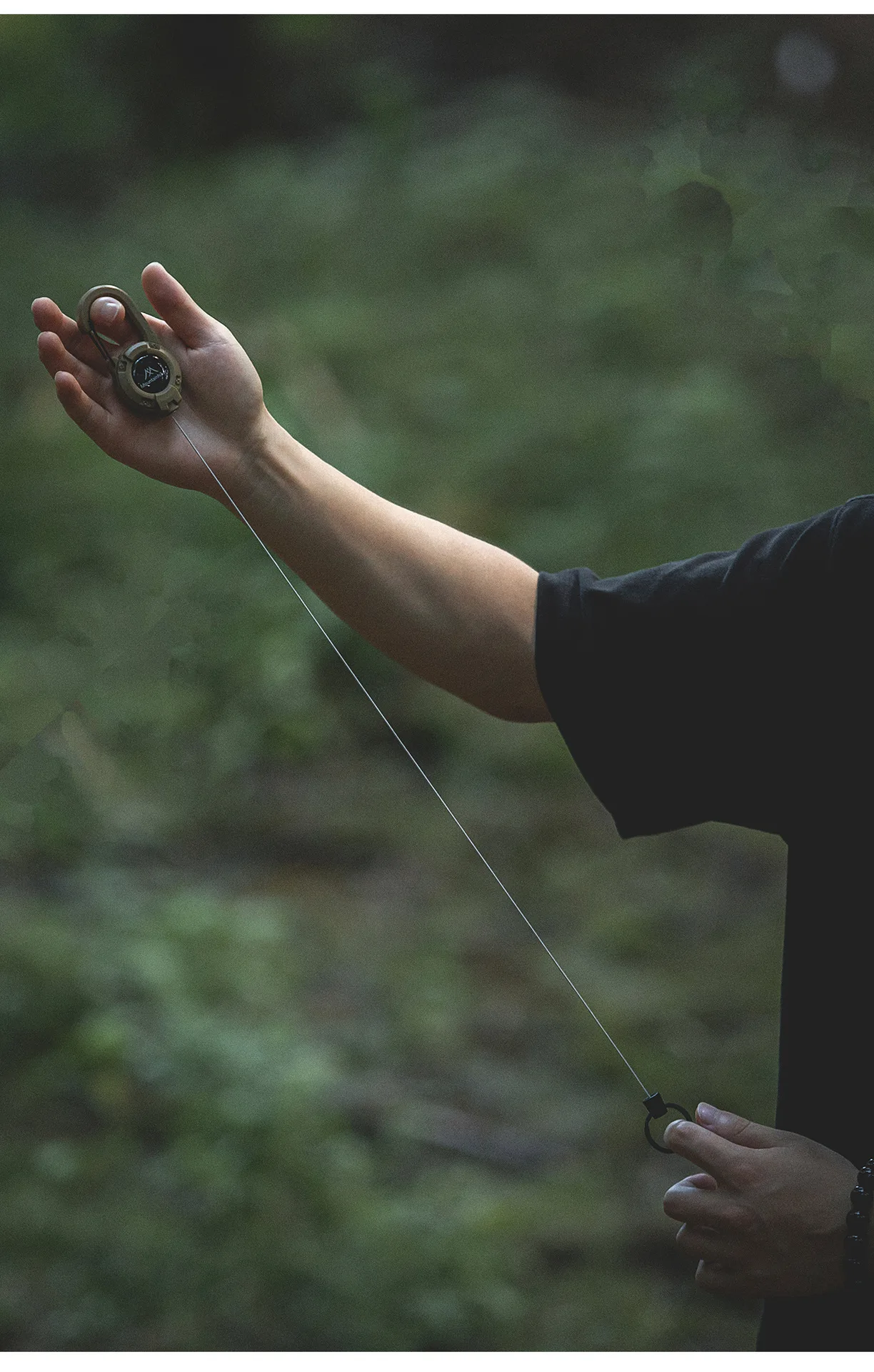 Einziehbare Hochleistungs-Zugrolle mit Karabiner, starkem Stahlseil, Schnalle, Feder-Schlüsselring, Outdoor-Sport-Zubehör, Schlüsselanhänger-Werkzeug – Detail 9