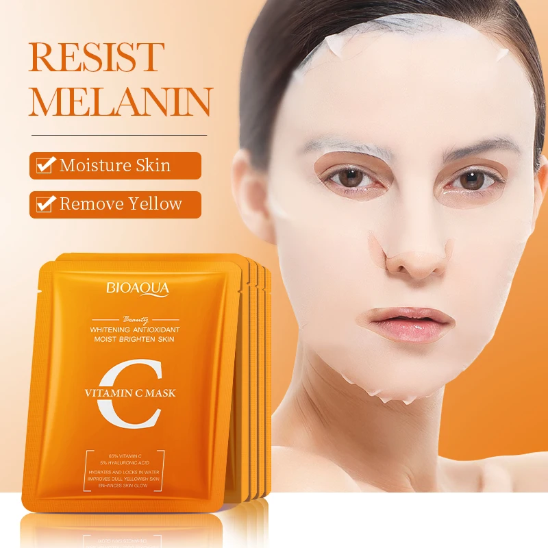 

BIOAQUA Vitamin C Whitening Facial Masks Moisturizing Anti-Aging Anti Wrinkles Hydrating Face Mask Facial Skin Care Products