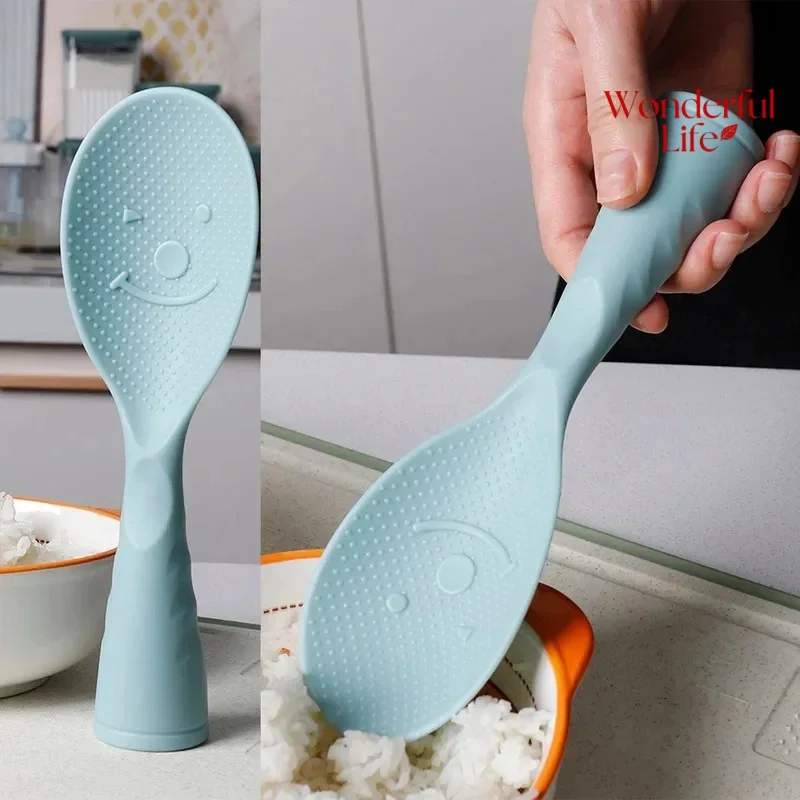 

1Pcs Plastic Rice Spoon Paddles-Perfect for Cooking Every Time Home Kitchen Non Stick and Standing