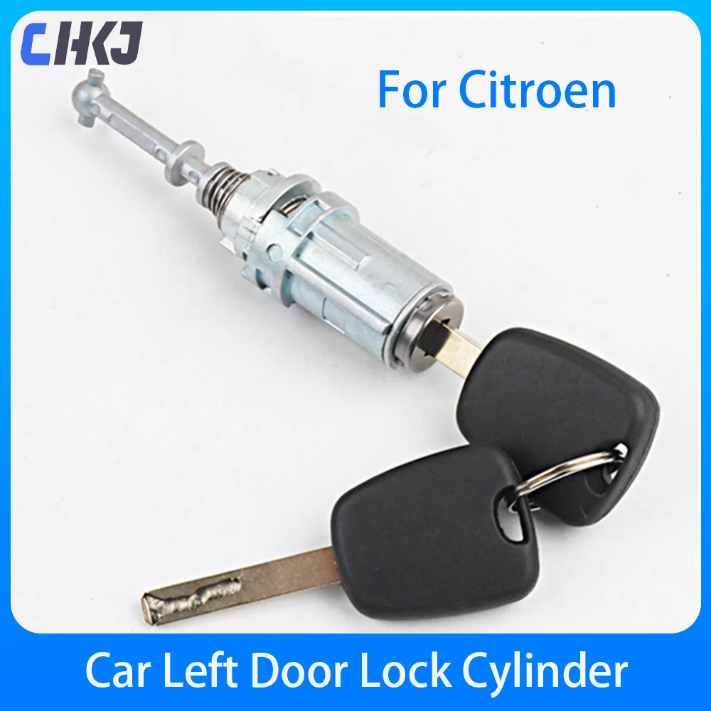 

CHKJ Car Left Front Door Lock Replacement Lock Core With 2 Keys For Citroen C2 C3 2002-2010 Car Modification Locksmith Tools