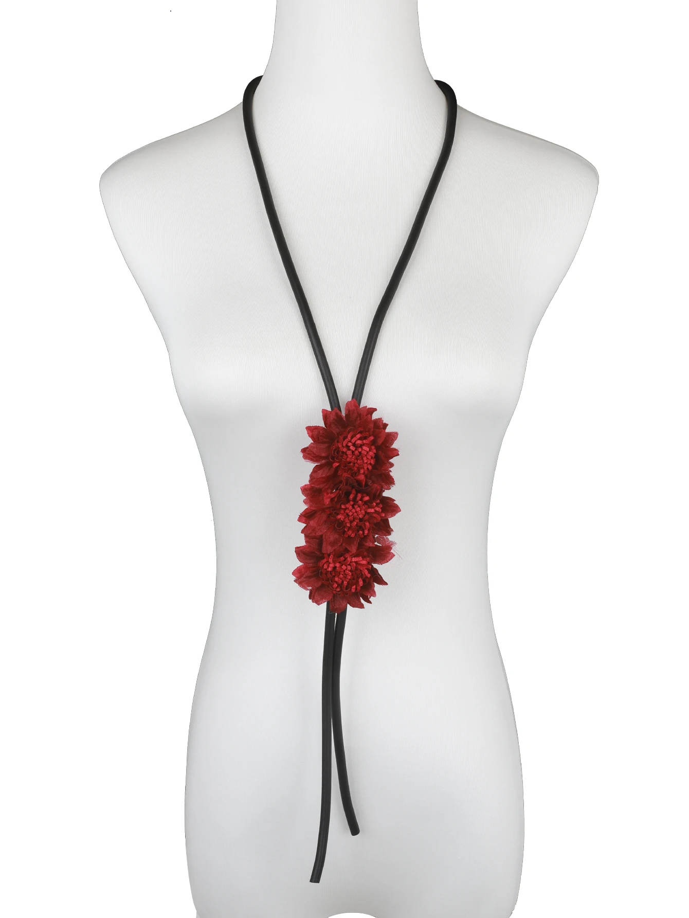 UKEBAY Neue lange Pulloverketten für Damen, handgefertigte Designer-Halsketten, Gummi-Anhänger-Halskette, Blumen-Accessoires, Boho-Vintage-Schmuck – Detail 6
