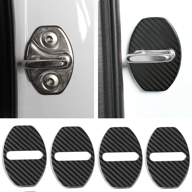 Stainless Steel Car Door Lock Cover Protective Case Sticker For Porsche Macan Cayenne Panamera Boxster Cayman Auto Accessories