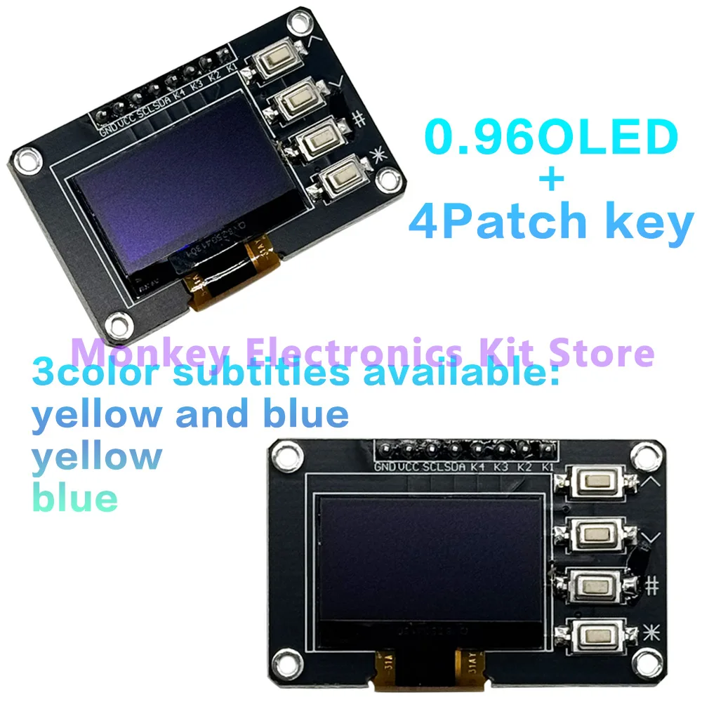 TFT 0,96 polegadas 1,3 polegadas 1,8 polegadas 2,4 polegadas Módulo OLED Botão Branco/Azul EC11 Codificador Rotativo Interface IIC Tela LCD