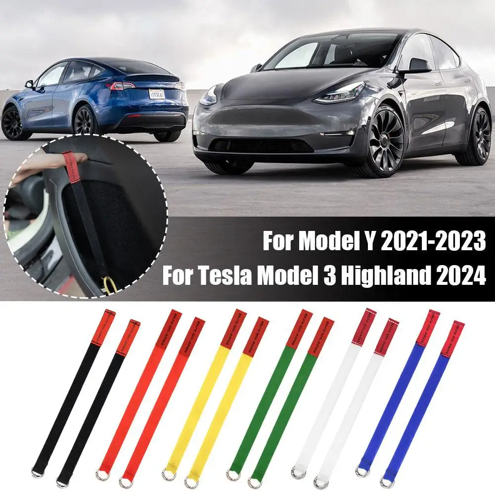 2PCS Rear Door Emergencies Safety Pull Rope For Tesla Highland 2024 For Model Y 2021-2023 Emergency Handle Car Accessory