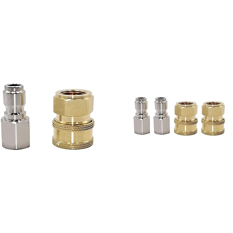 3/8 Inch NPT Stainless Steel Male And Female Quick Connector Kit Pressure Washer Adapters,5000 PSI Rating