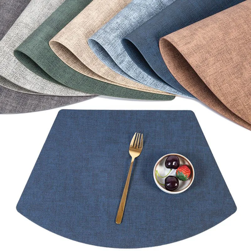 PU Leather Individual Dining Table Mat Placemats  Heat Resistant Waterproof Table Pads Home Kitchen Decoration Accessories