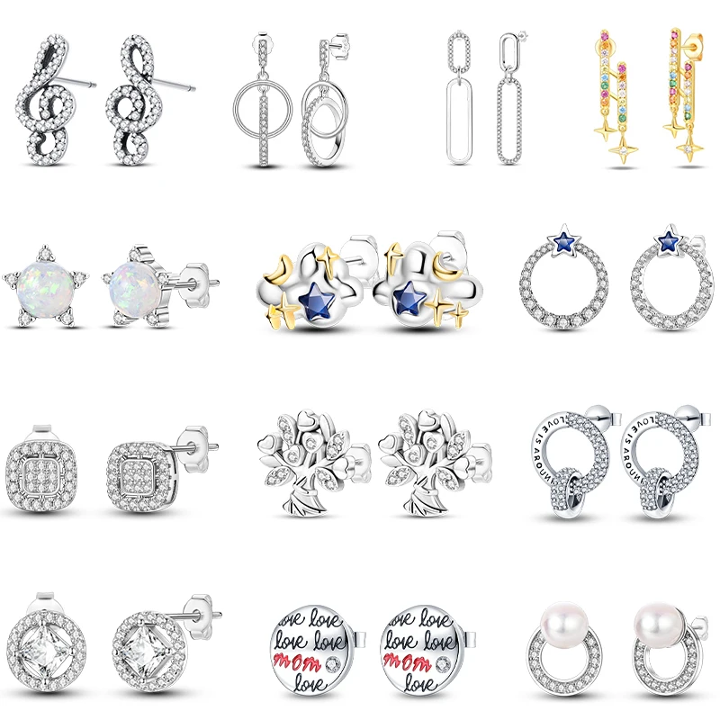 

Лидер продаж, нейтральные серьги из серебра 925 пробы с звездным небом, сверкающие художественные слова, простой дизайн, легкие роскошные изысканные ювелирные изделия, подарок ﻿