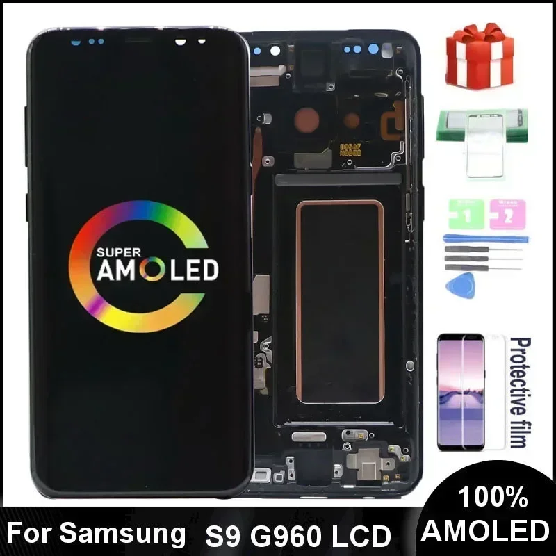 

SUPER AMOLED Display For SAMSUNG Galaxy S9 LCD G960 G960F SM-G960F/DS G960U Display With Touch Glass Screen Digitizer Assembly