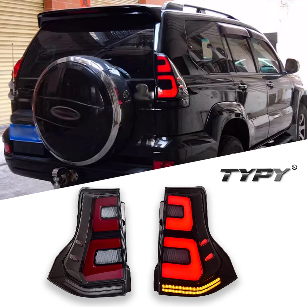 

TYPY автомобиль для Toyota Prado задний фонарь 2010-2023, обновленный, модифицированный для нового DRL, динамический указатель поворота, светодиодный задний фонарь, автоаксессуары