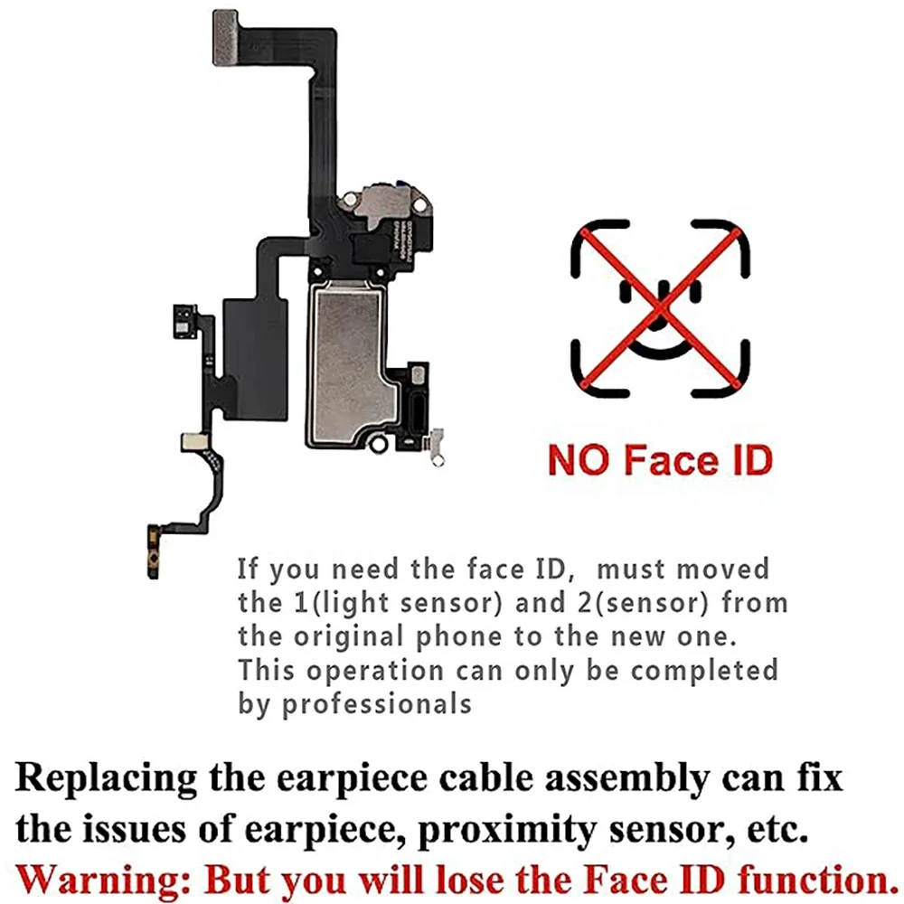 Ear Speaker Flex Cable Replacement For iPhone X XR XS 11 12 Mini Pro Max Top Loud Speaker With Microphone Proximity Sensor