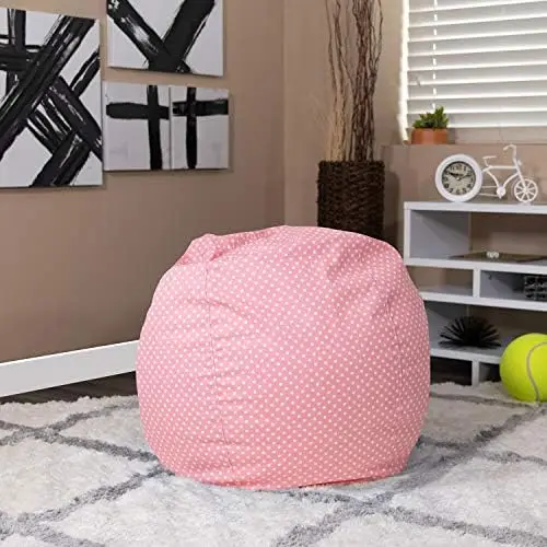 

Small Light Pink Dot Refillable Bean Bag Chair for and Teens Swivel lounge chair Sofa chair Chair sashes Gold chair Folding bed